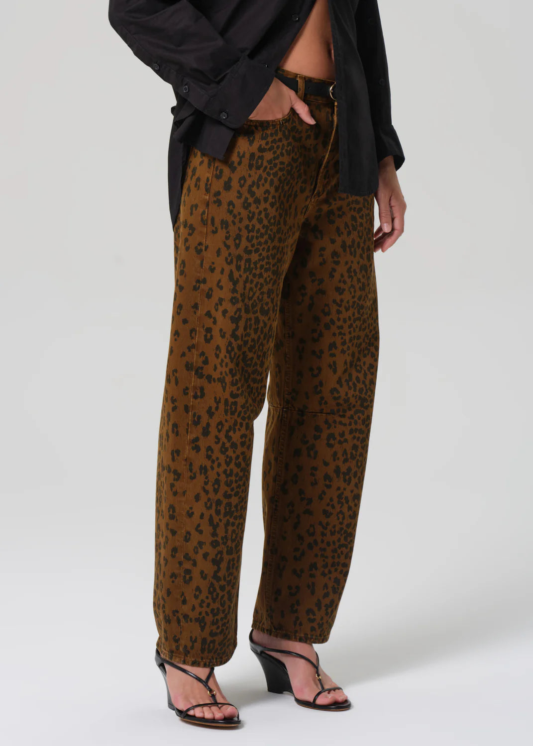 Miro Long Relaxed Jean In Sepia Cheetah