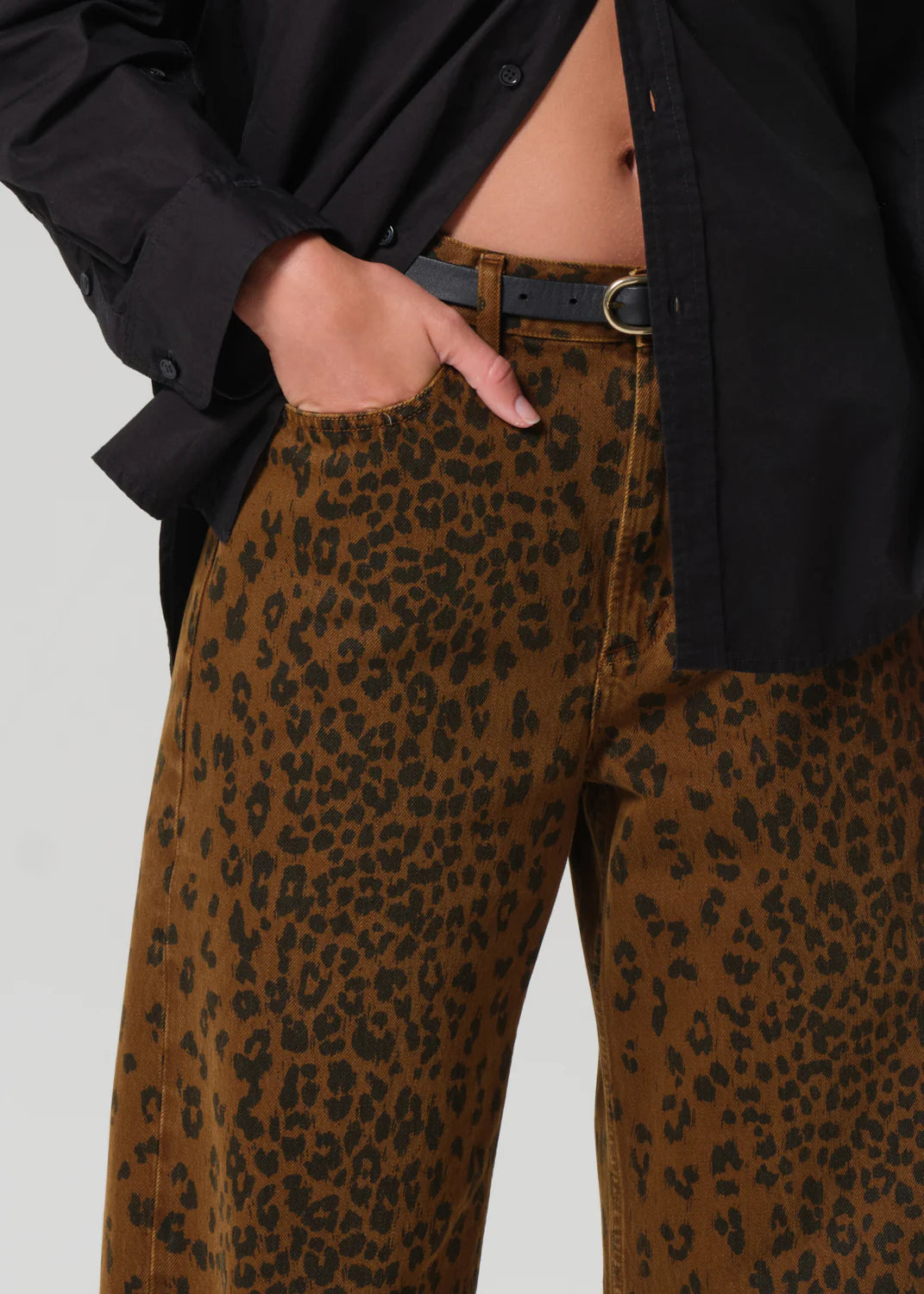Miro Long Relaxed Jean In Sepia Cheetah