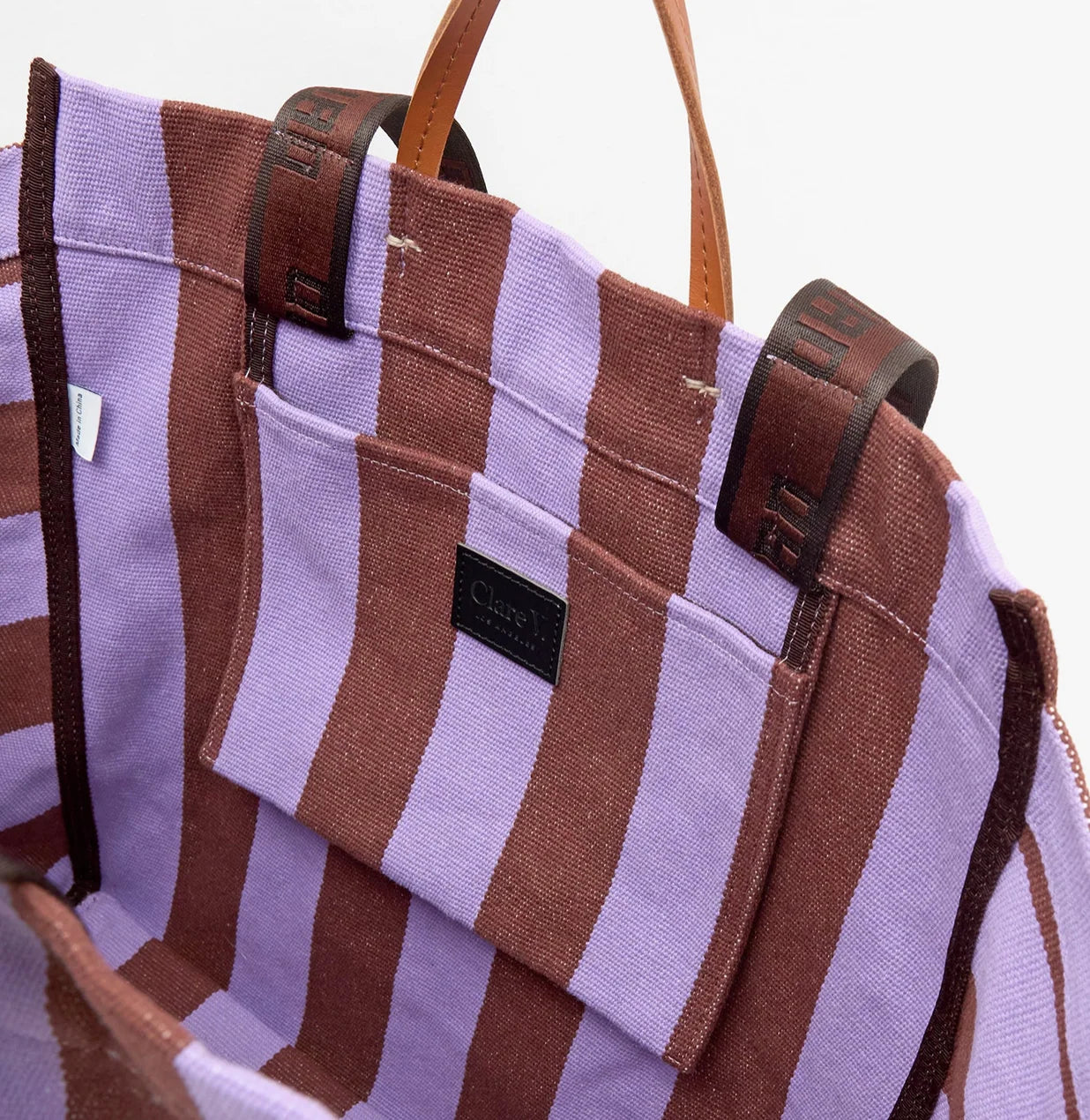LA COTE TOTE HACARANDA/HAZELNUT CANVAS STRIPE