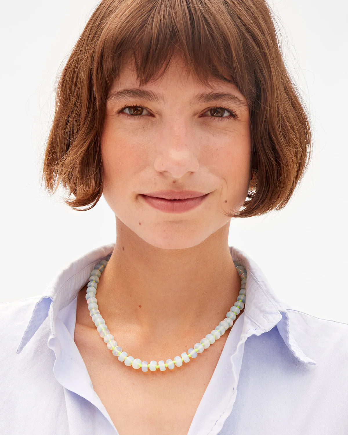 Stone Slice Necklace | Moonstone Multi