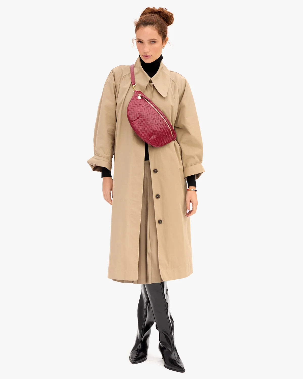 Grande Fanny | Medium Woven Diagonal | Garnet