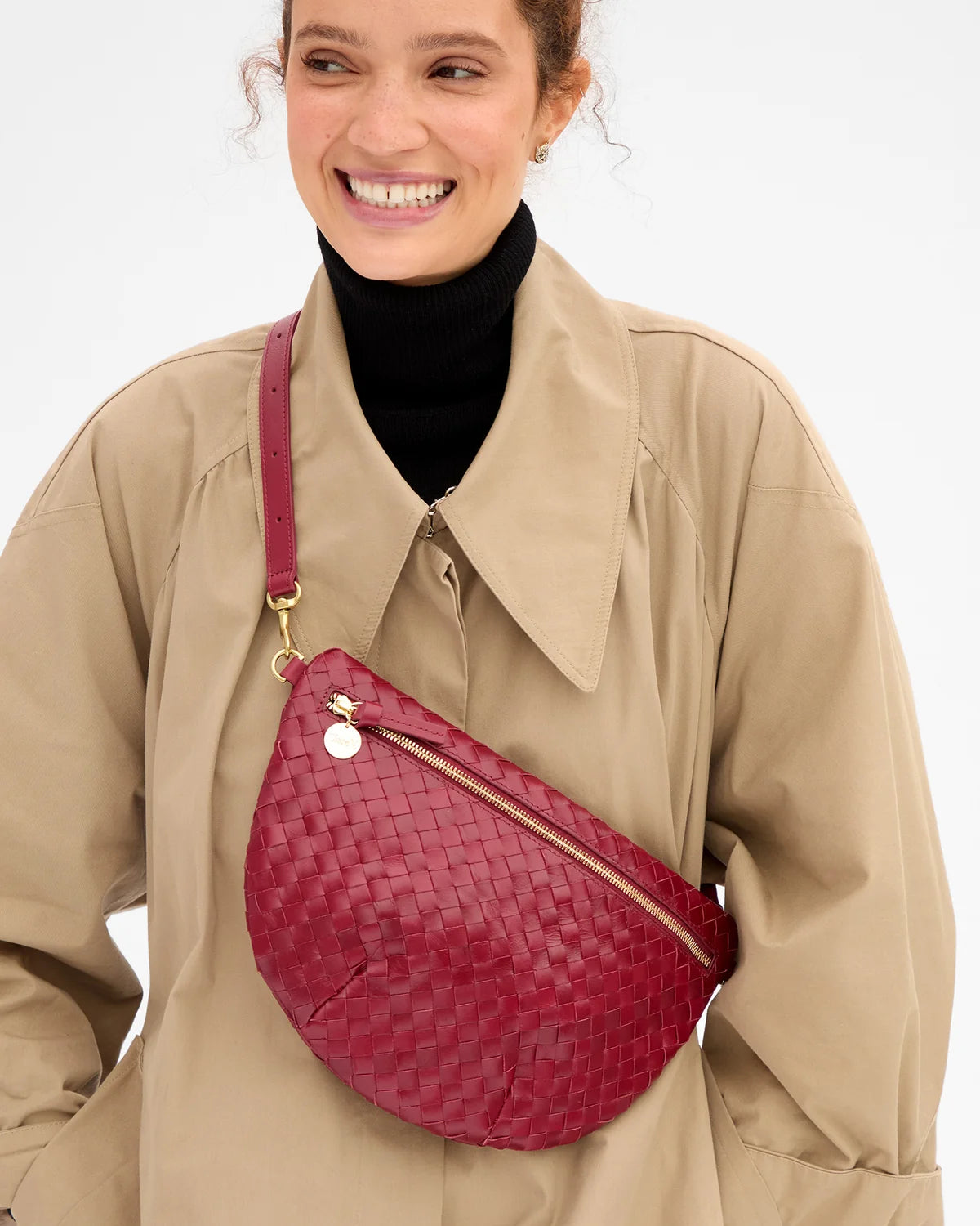 Grande Fanny | Medium Woven Diagonal | Garnet