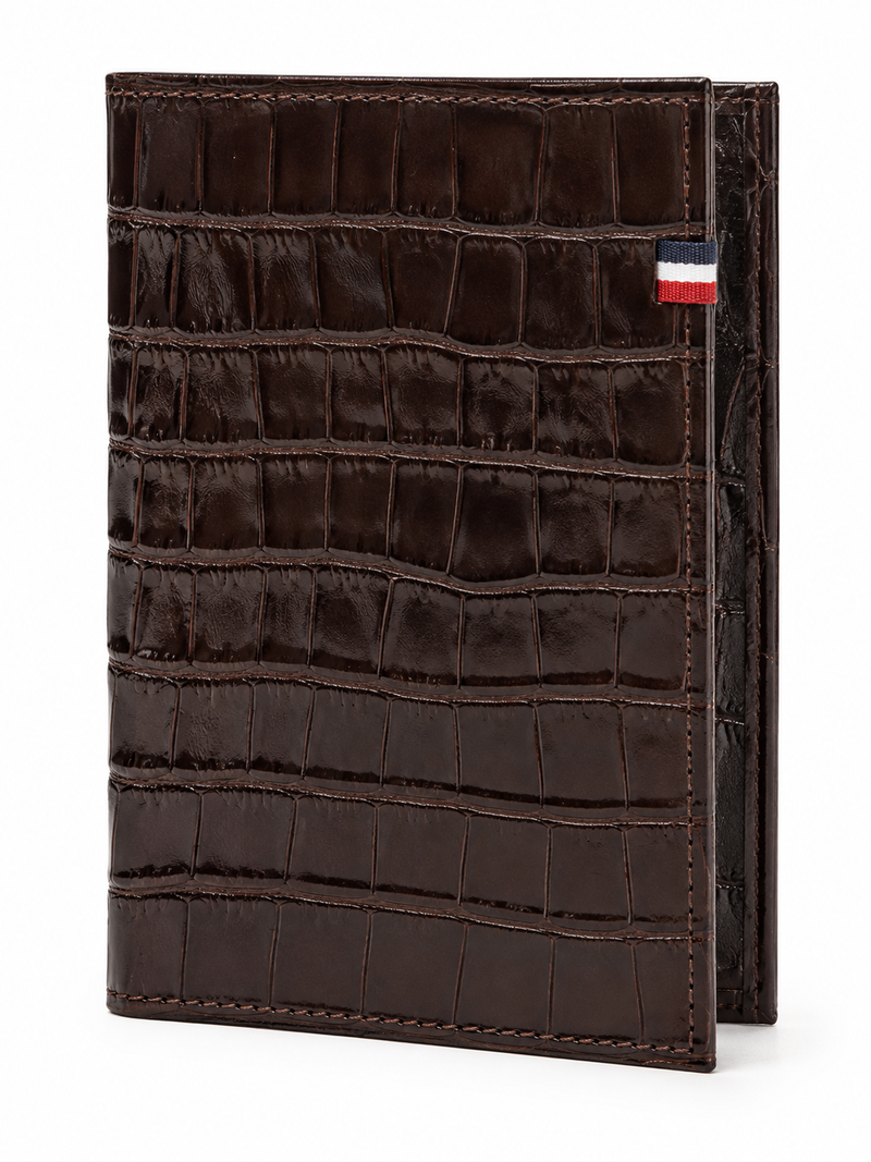 Passport Sleeve | Roma Croco | Mahogany