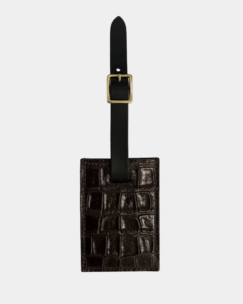 Luggage Tag | Roma Croco | Mahogany