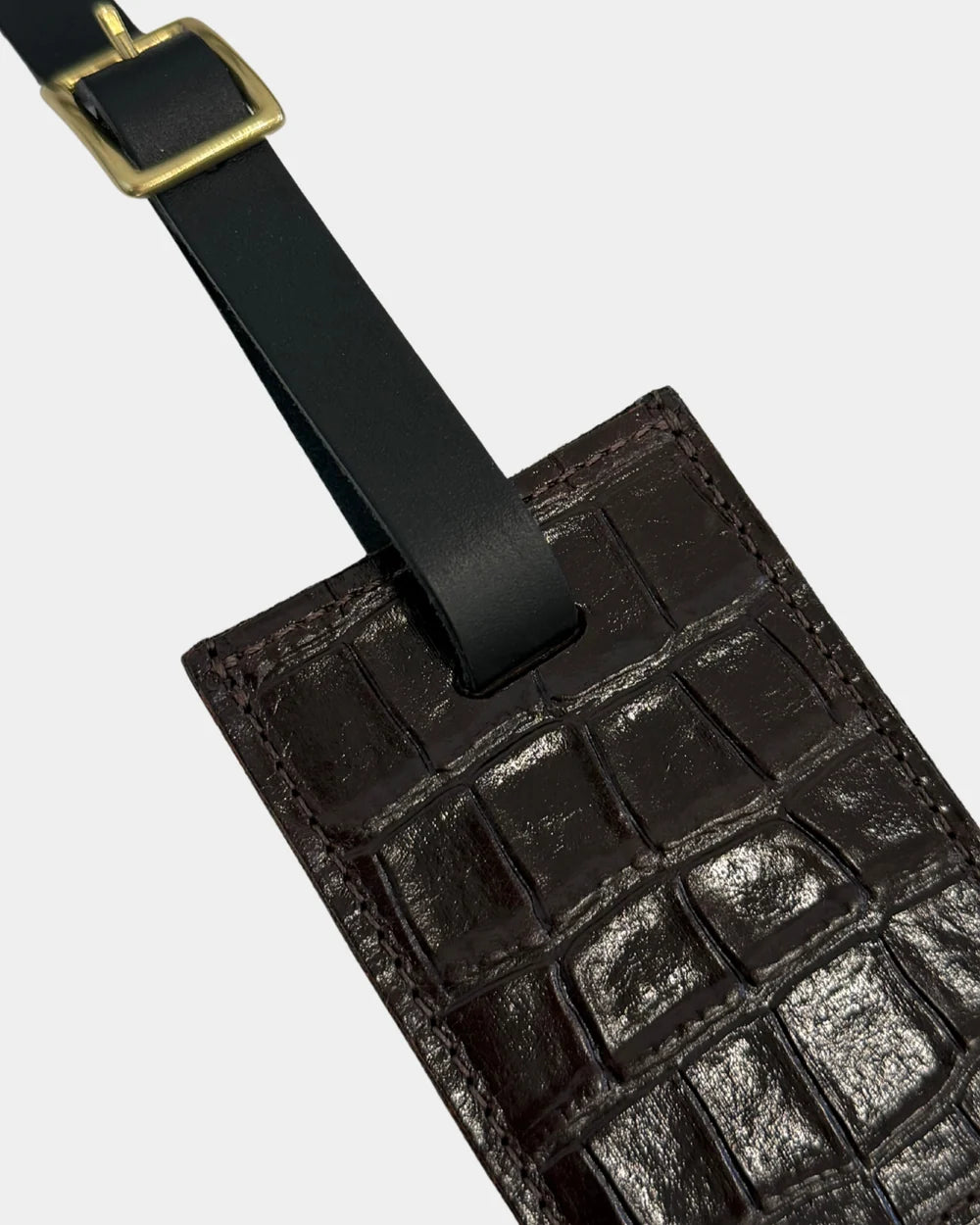 Luggage Tag | Roma Croco | Mahogany