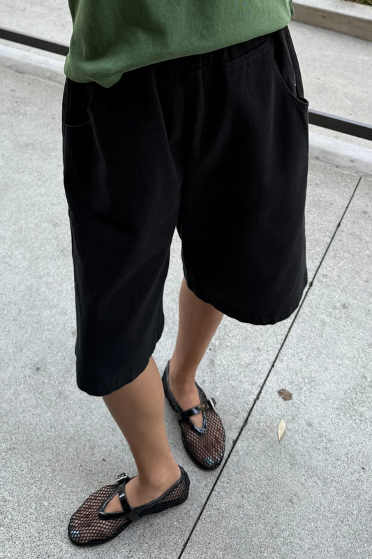 LIAM BERMUDA SHORTS - BLACK CANVAS