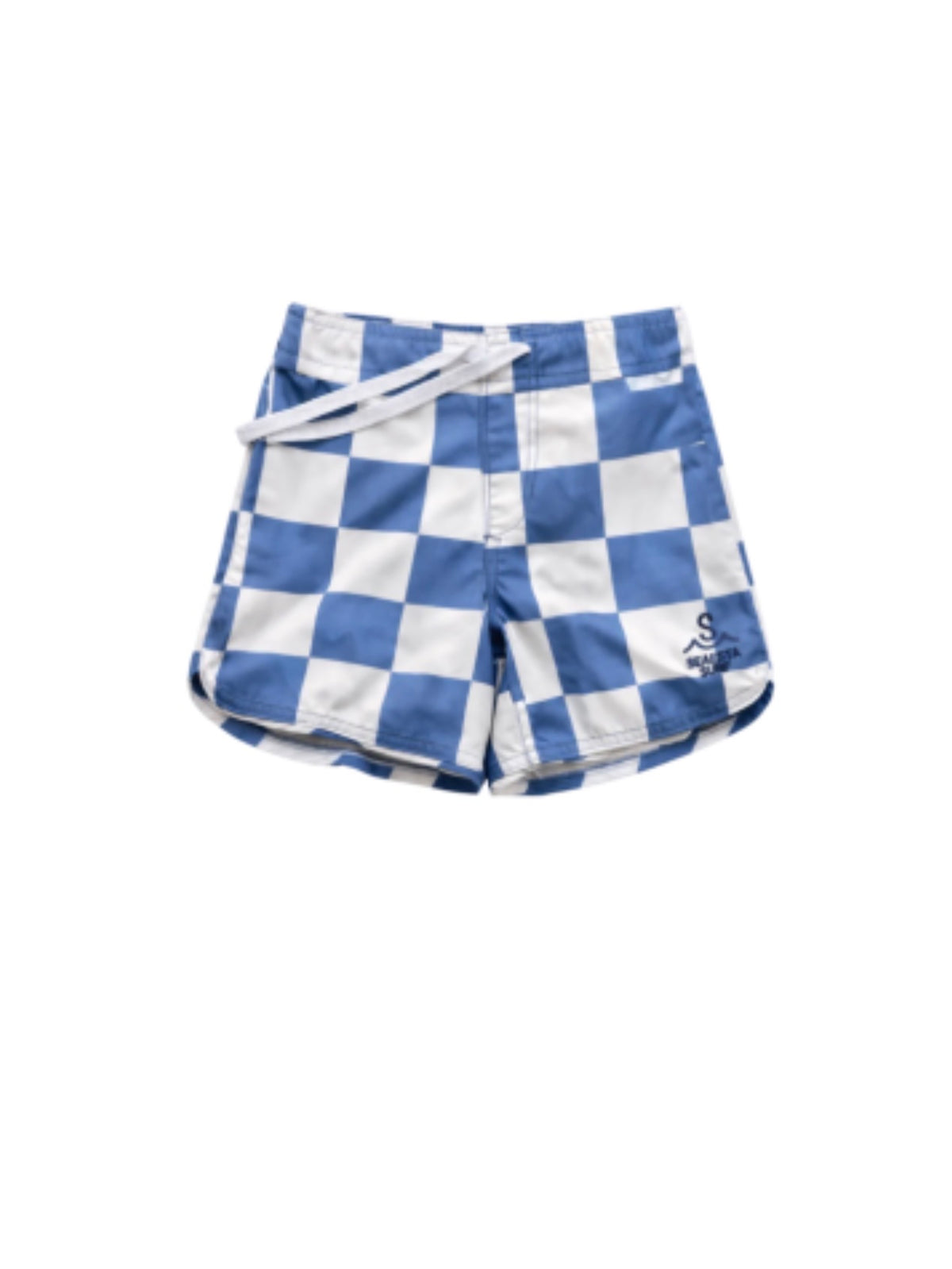Scallop Retro Flare Boardshort | Nautical Checks | Light Blue