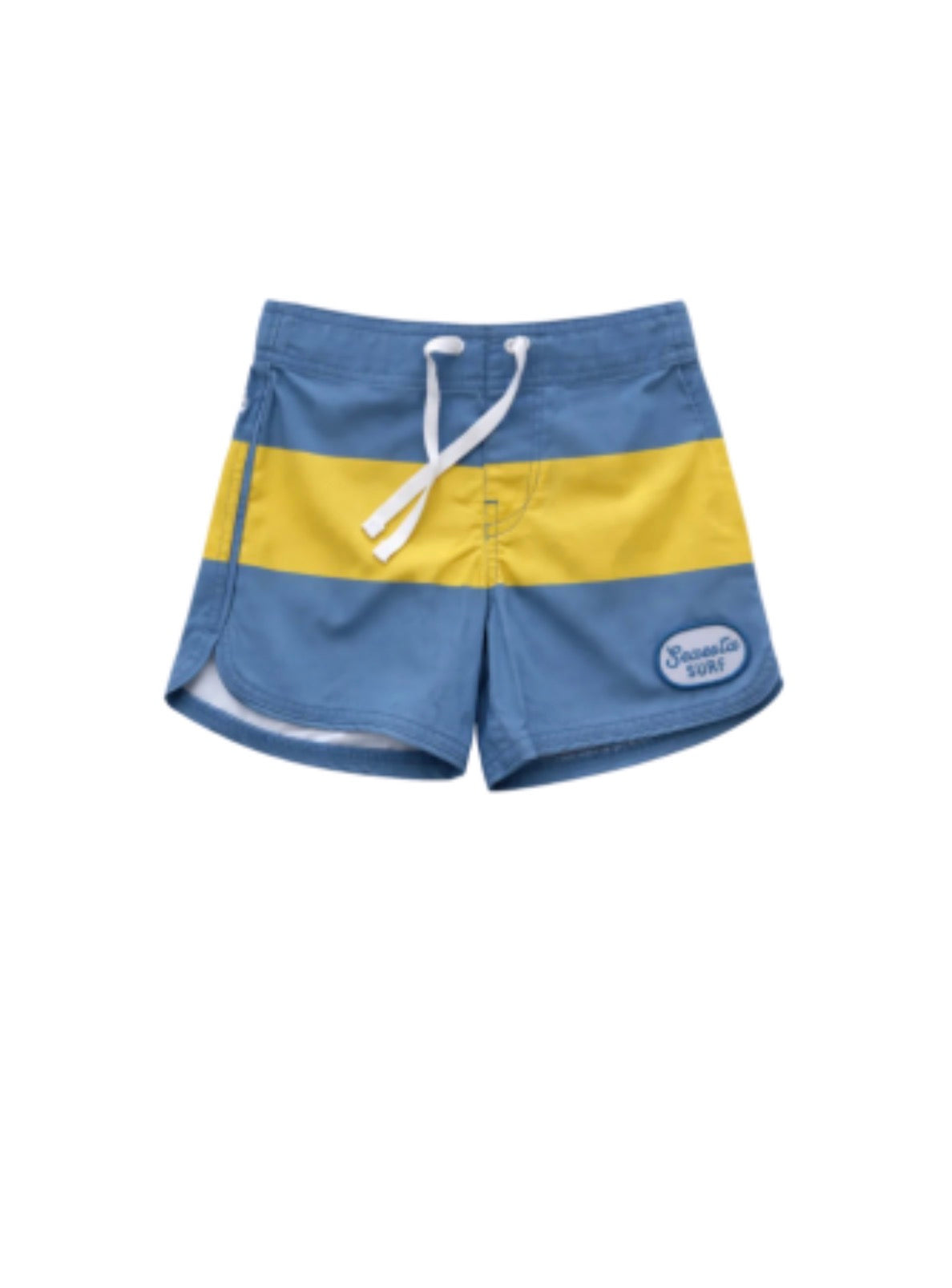 Scallop Retro Flare Boardshort | Strand Patch | Blue & Yellow