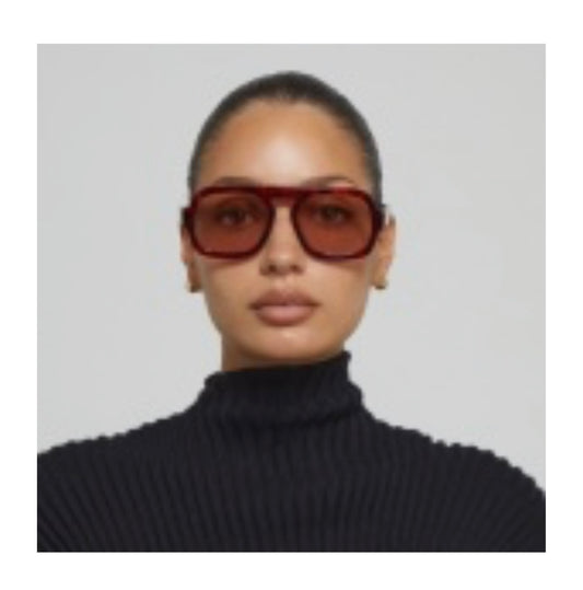 Jane in Dark Red Tortoise Maroon Lens