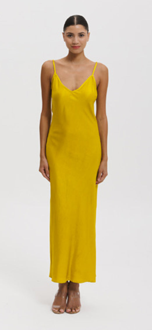 Jones Slip Dress | Chartreuse