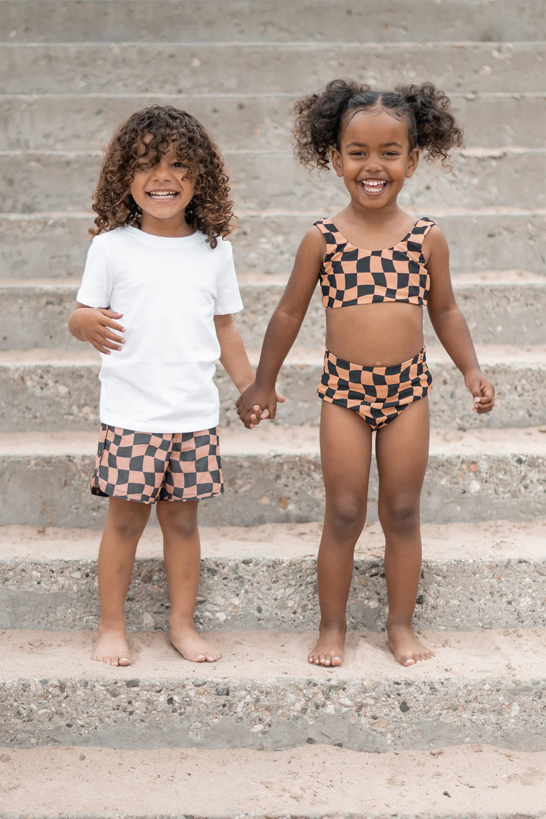 SEAESTA SCALLOP RETRO FLARE BOARDSHORT / WAVY CHECKS / COCOA / BOARDSHORTS