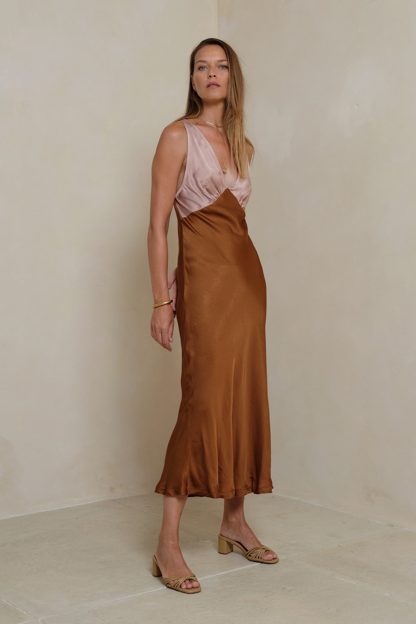 ZANITA DRESS - PATCHWORK Rust/ROSE