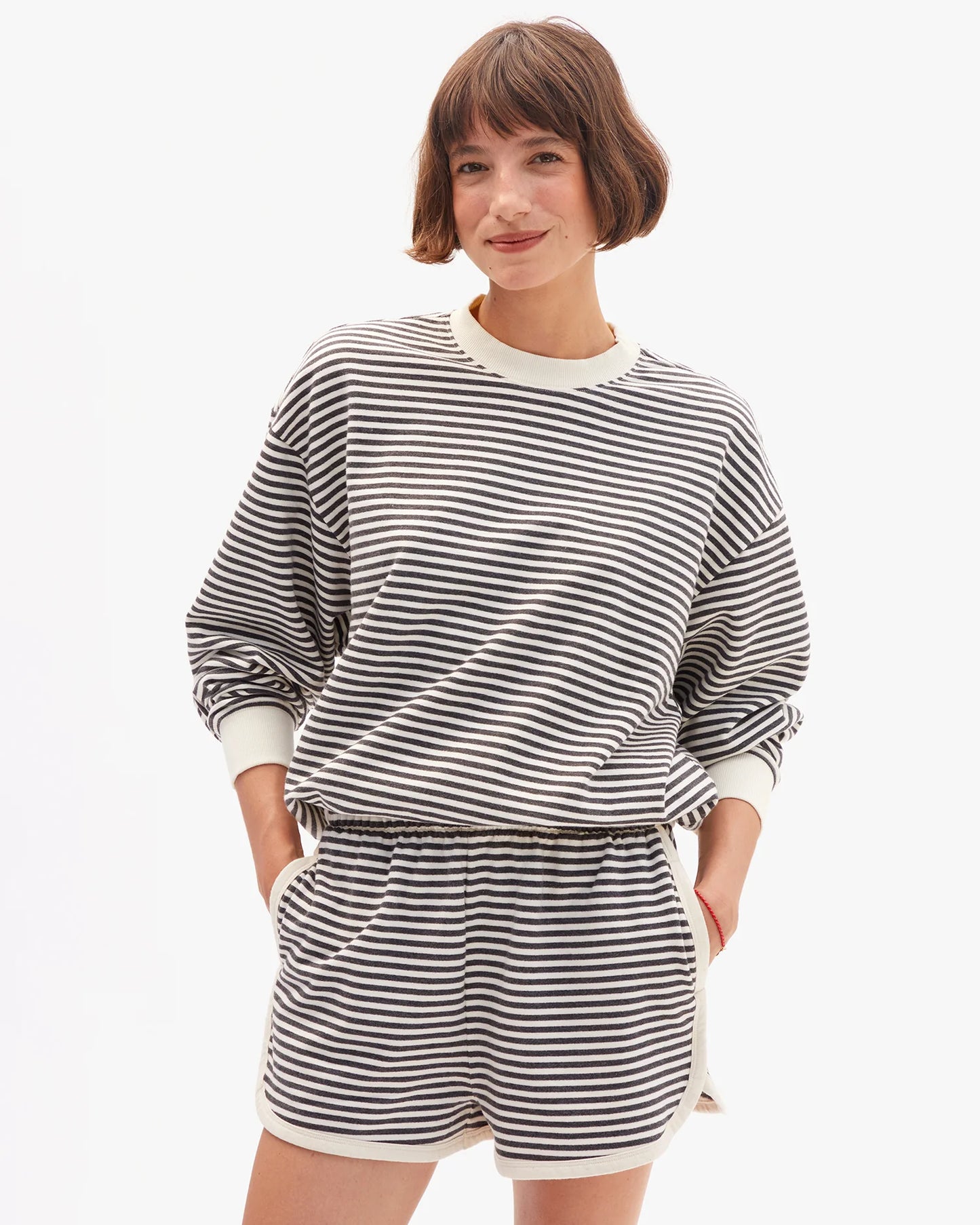 Le Jogging Short | Black/Cream Stripes