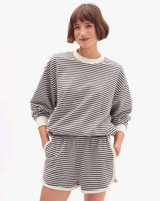 Le Jogging Short | Black/Cream Stripes