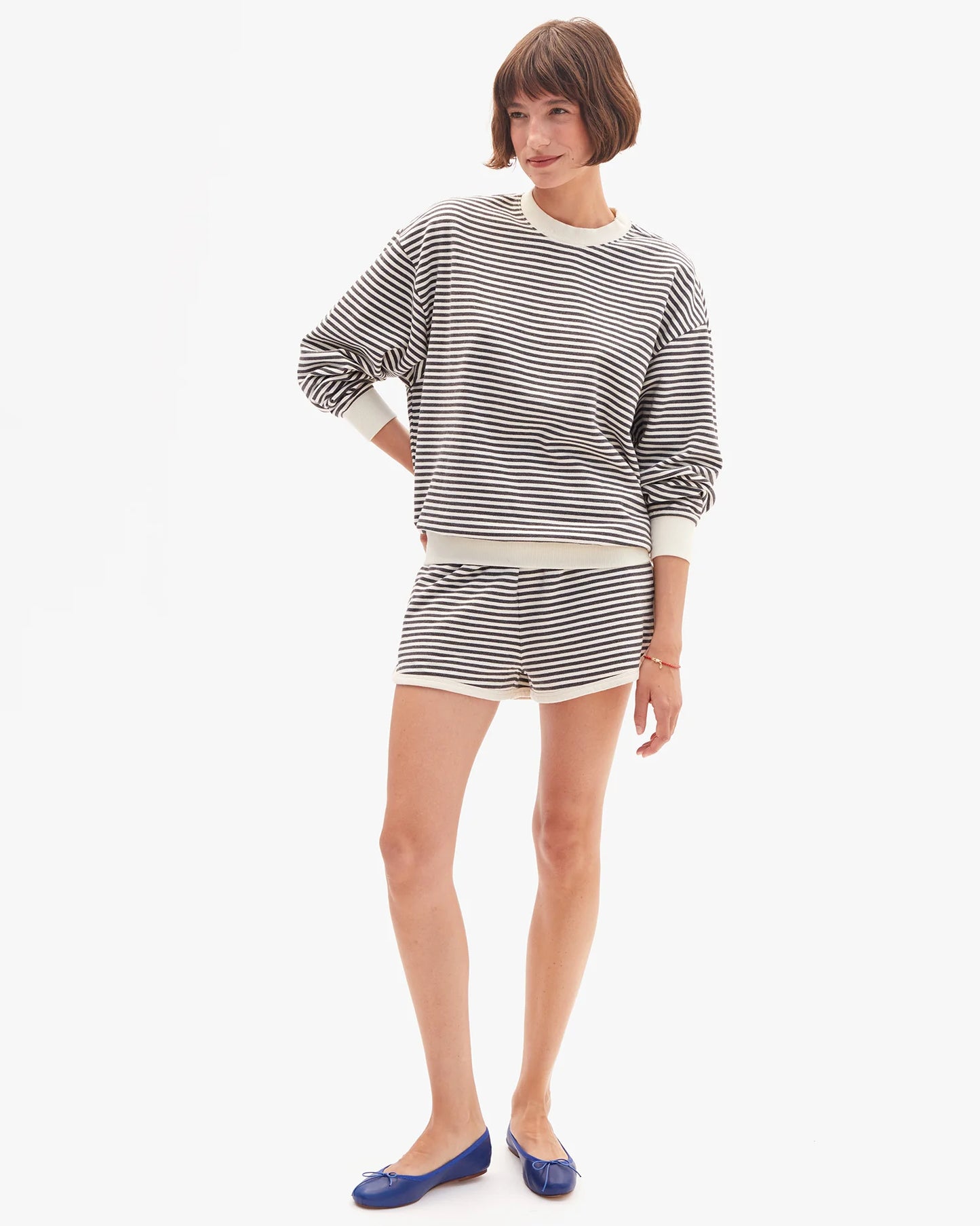 Le Jogging Short | Black/Cream Stripes