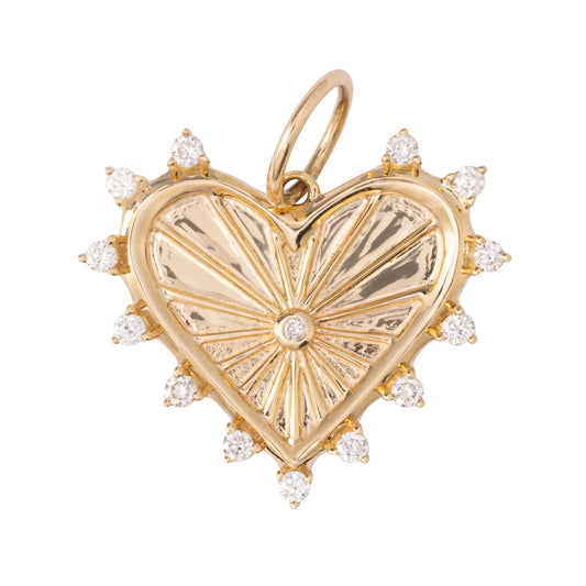 LIONHEART PLEATED DIAMOND BURST CHARM