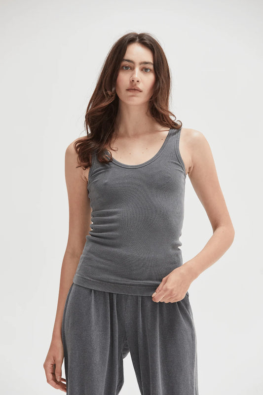 Mila Rib Tank  | Vintage Black