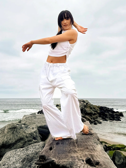 WADE POPLIN TROUSER | White