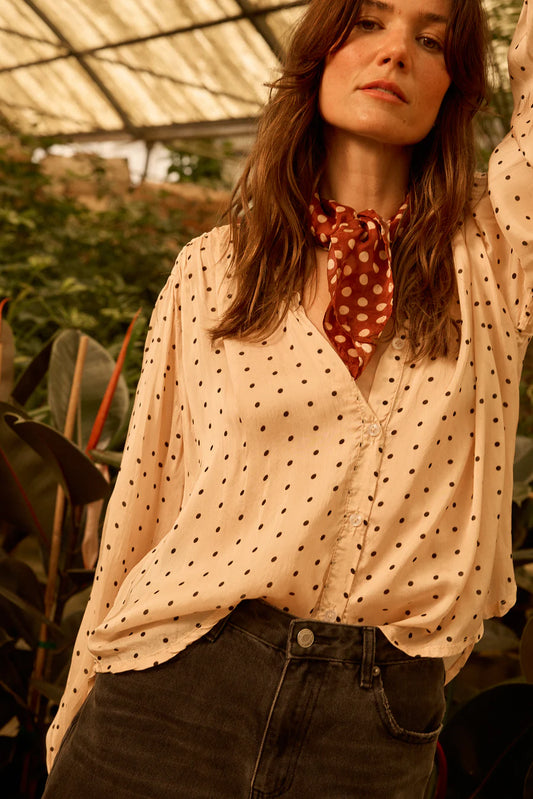 TOLAN SHIRT | POLKA DOT CREMA