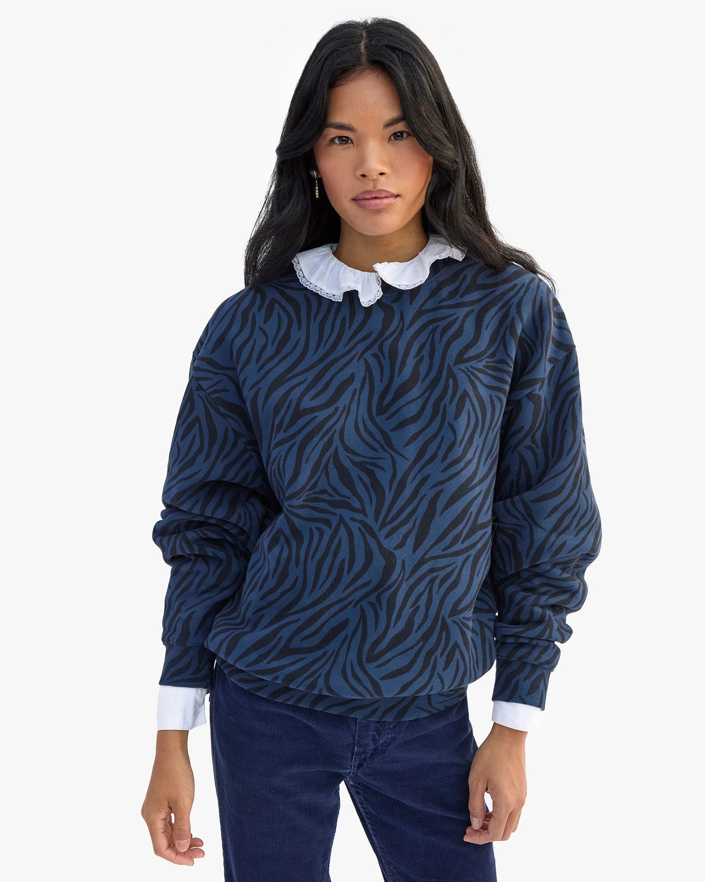Oversized Sweatshirt | Navy zebra