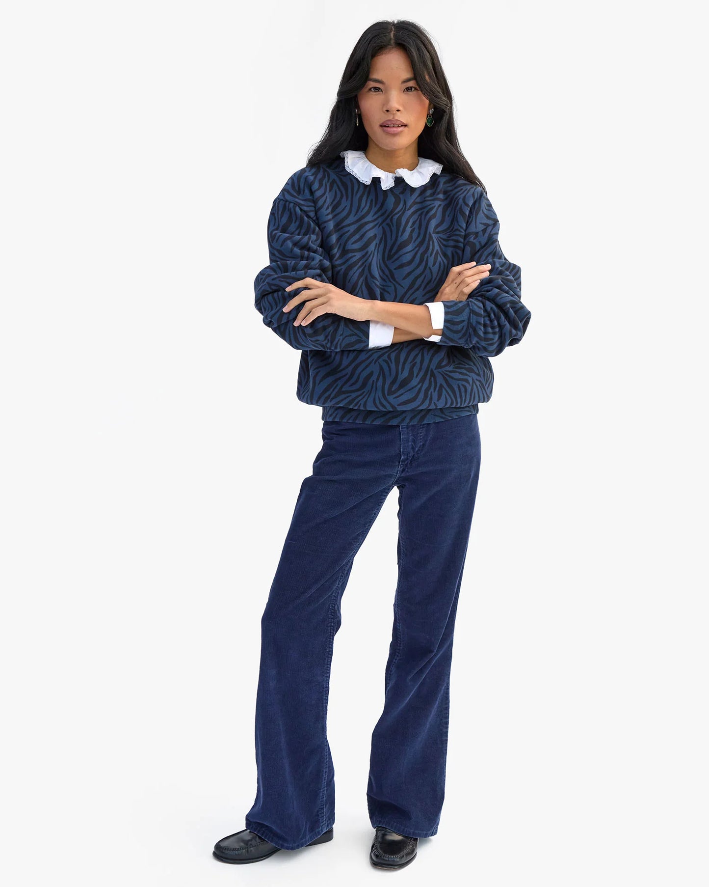 Oversized Sweatshirt | Navy zebra