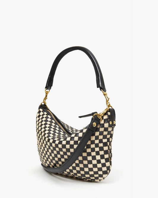 PETIT MOYEN MESSENGER - WOVEN CHECKER BLACK CREAM