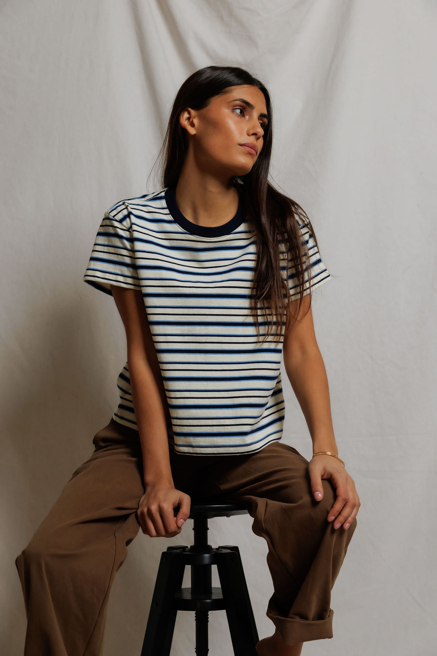 T374-Dawn - stripe supima cotton tee 