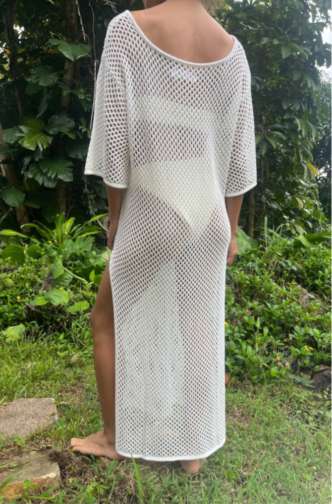 Perla Crochet Dress | Crisp White