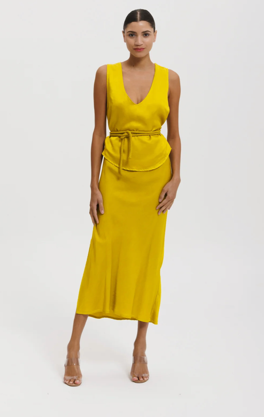 Slip Skirt | Chartreuse