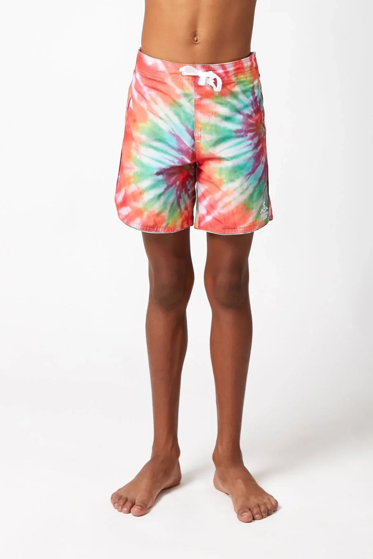 SeaestaSurfBoysBoardshorts – ScallopRetroFlare in Sea Ripple Tie Dye