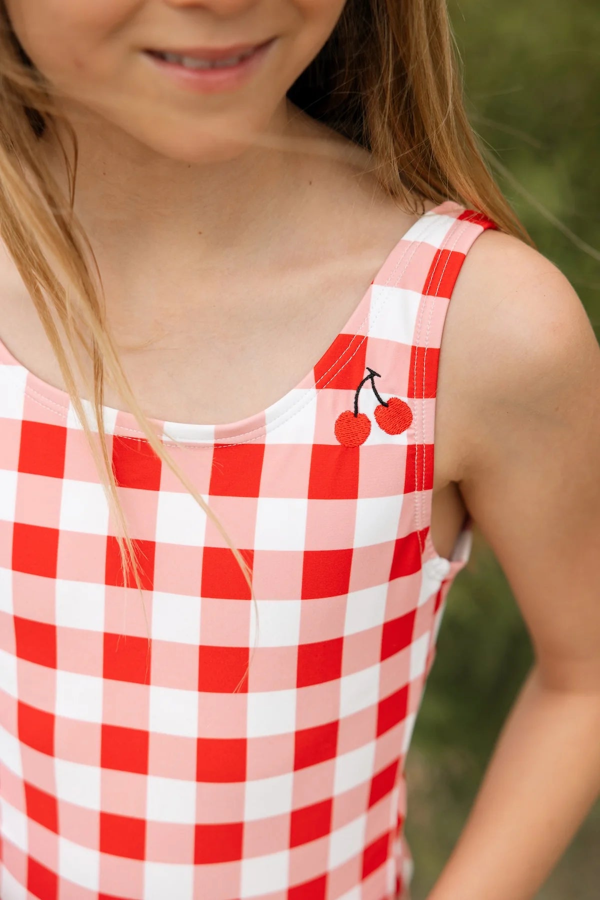 Seaside Gingham One Piece Swimsuit | Cherry