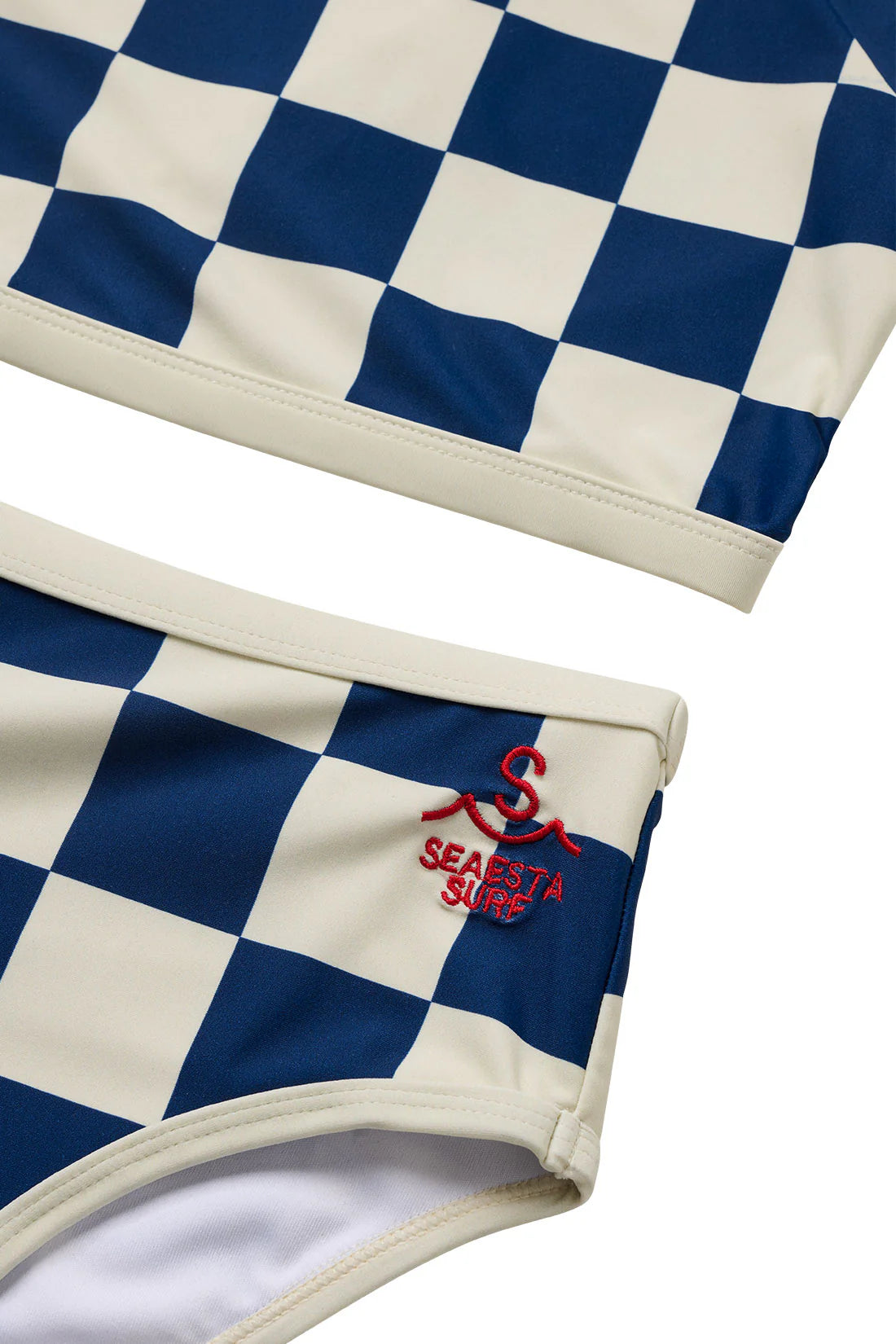 Nautical Checks Two Piece Rashguard Swimsuit | Navy