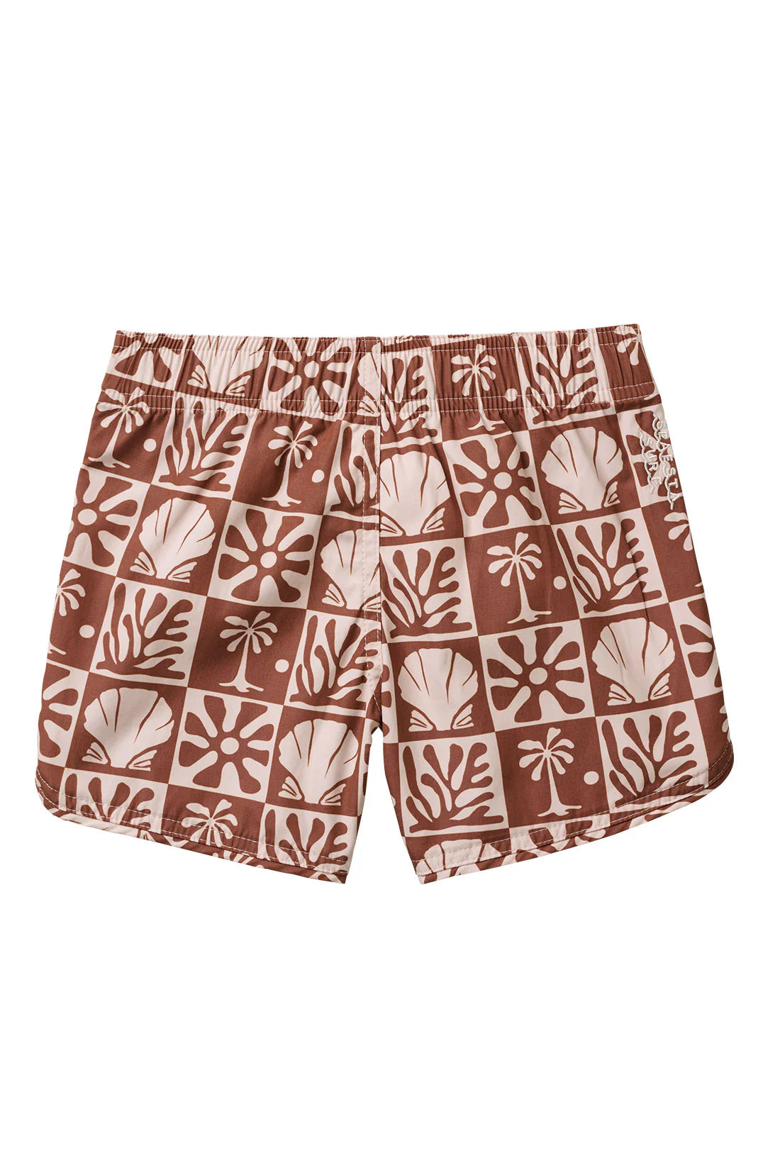 Seaesta Scallop Retro Flare Boardshort | Beach Checks | Coconut