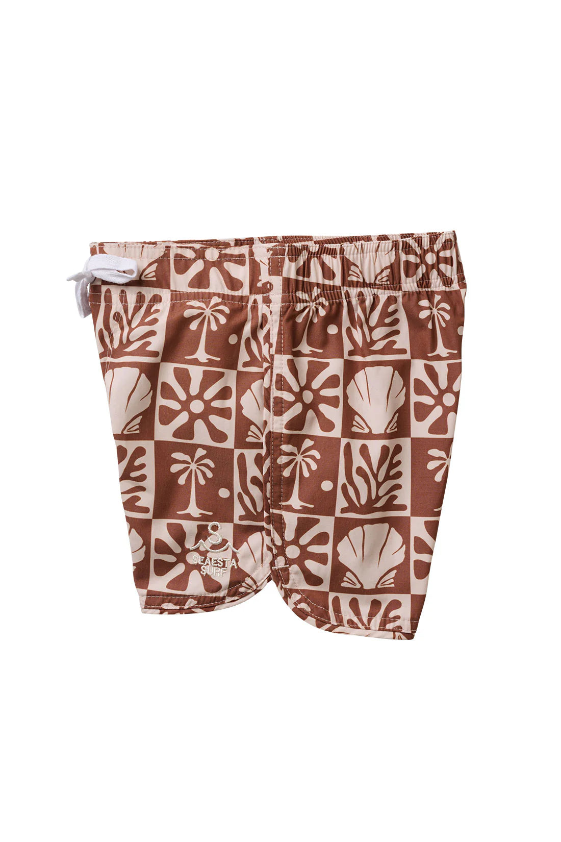 Seaesta Scallop Retro Flare Boardshort | Beach Checks | Coconut