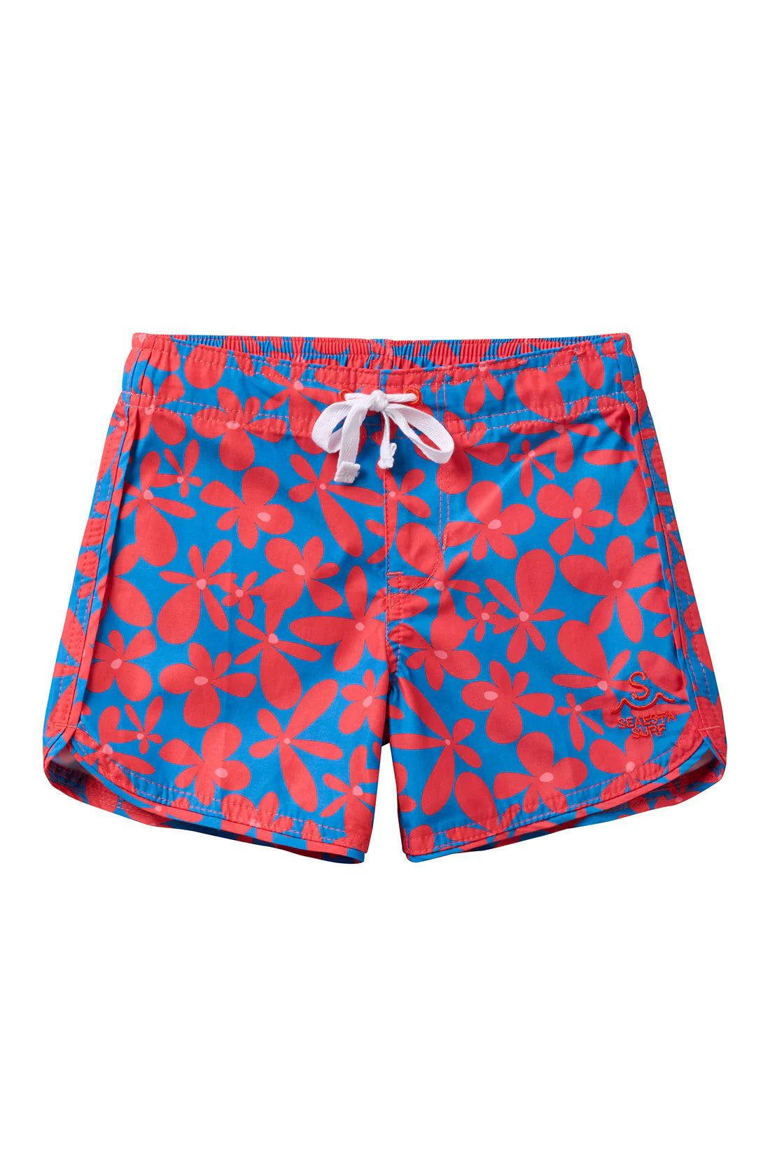 Seaesta Scallop Retro Flare Boardshort | Daisy | Crimson