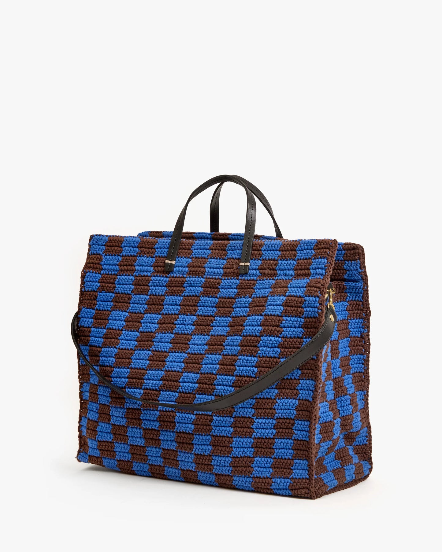 Summer Simple Tote Deep Blue/Chocolate Checker