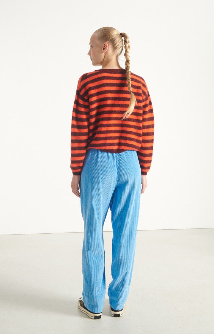 WOMEN'S CARDIGAN VITOW | STRIPED GARNET MELANGE GASPACHO