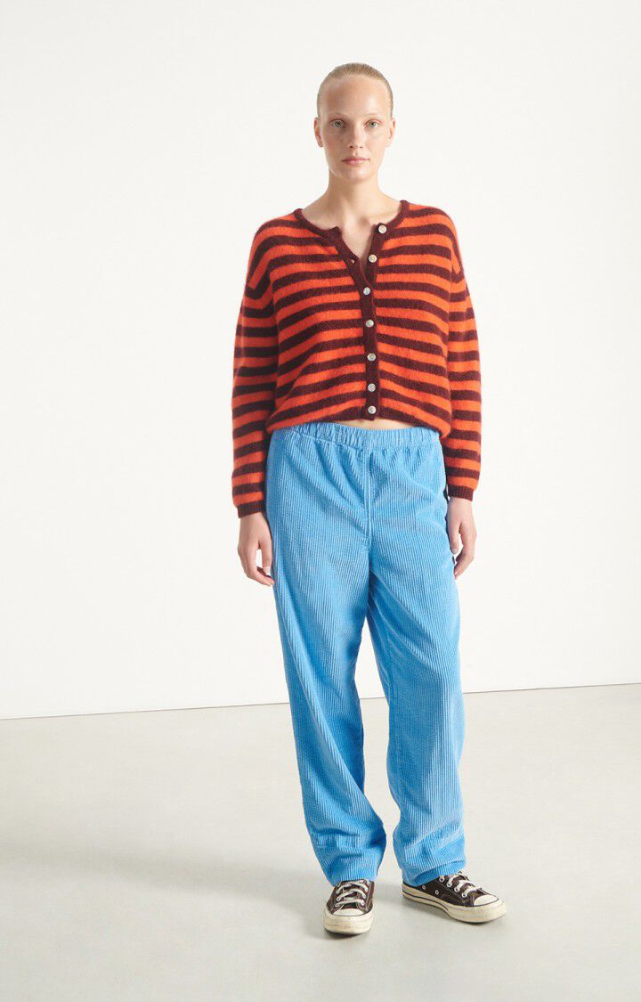 WOMEN'S CARDIGAN VITOW | STRIPED GARNET MELANGE GASPACHO