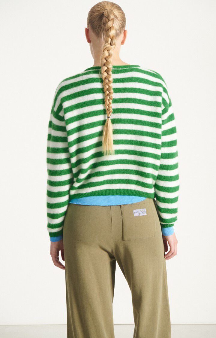WOMEN'S CARDIGAN VITOW | Striped White Clover