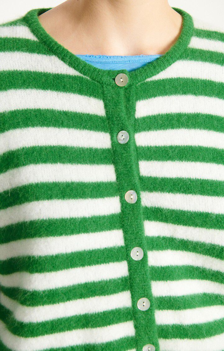 WOMEN'S CARDIGAN VITOW | Striped White Clover