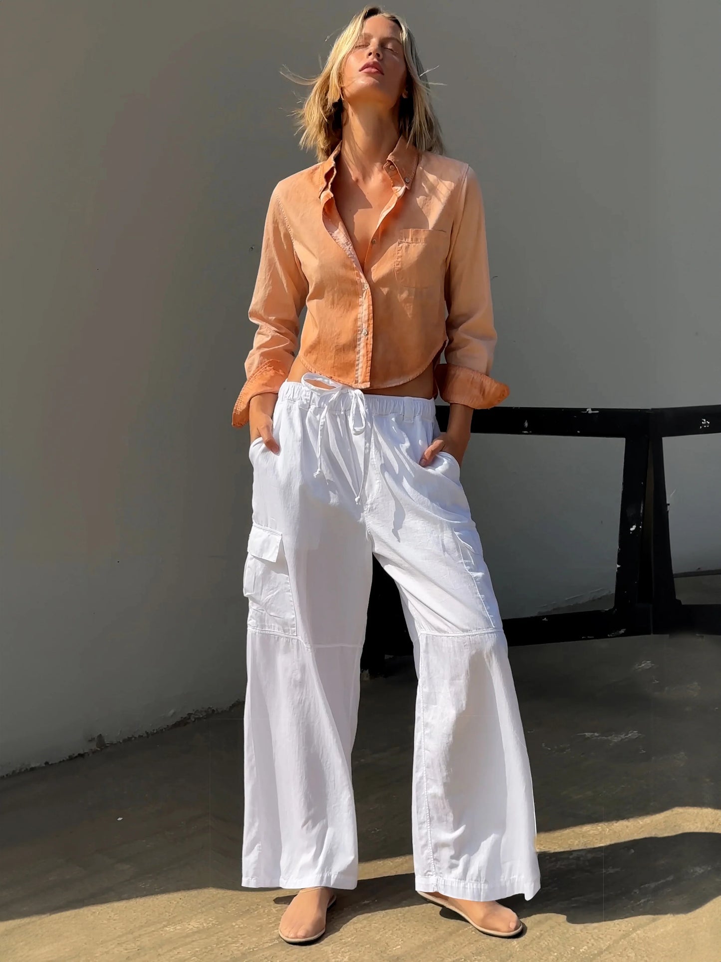 WADE POPLIN TROUSER | White