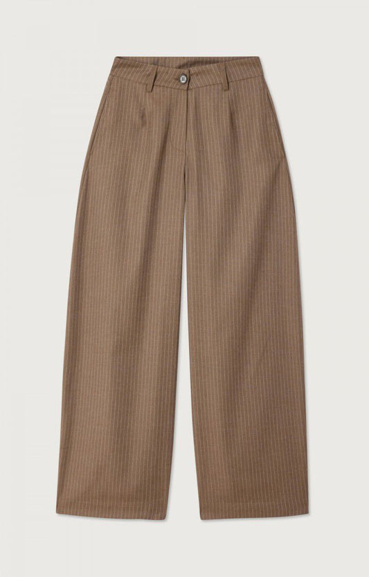 WOMEN'S TROUSERS YROWAY | HEATHERED ASH BROWN STRIPES