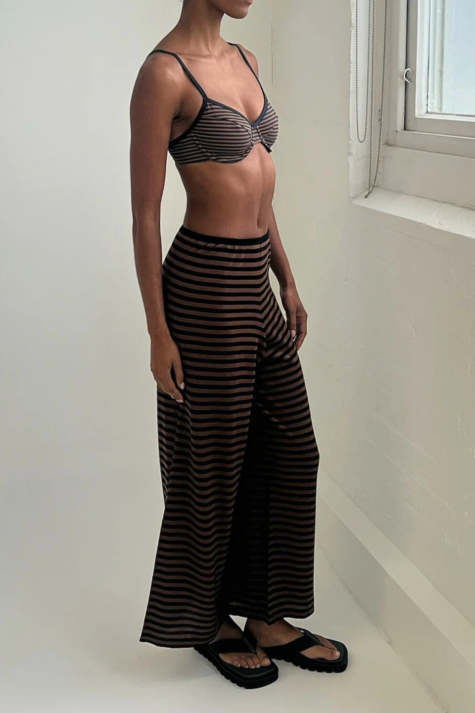 Knit Pant | Brown Stripe