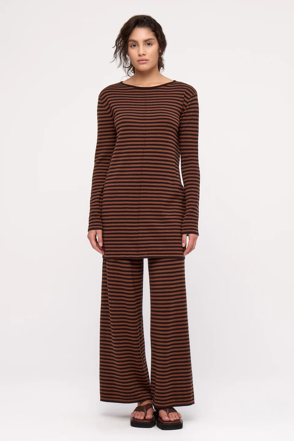 Knit Pant | Brown Stripe