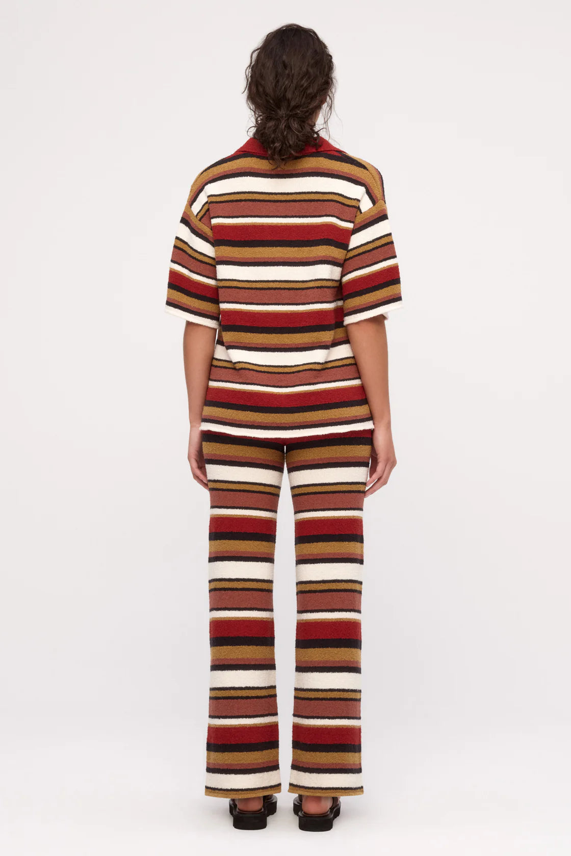 Textured Knit Pant | Earth Stripe
