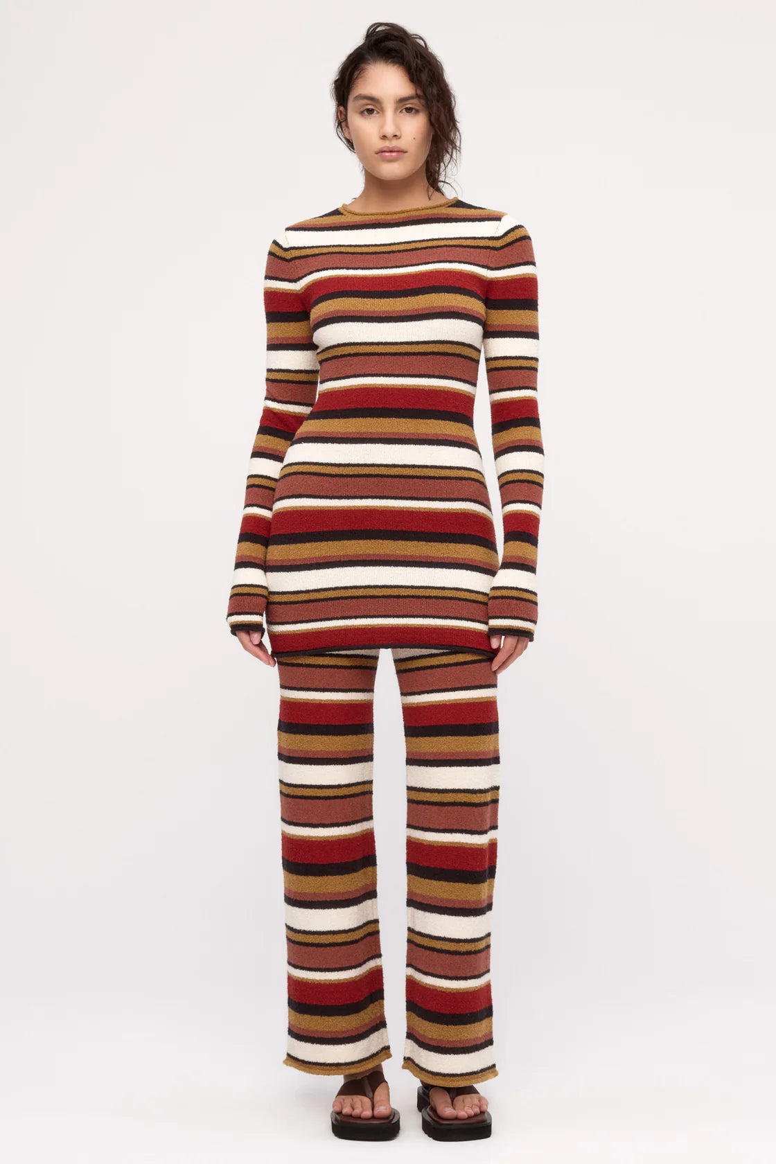 Textured Knit Pant | Earth Stripe