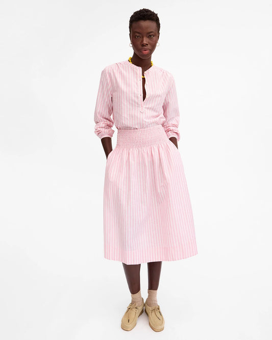 Peony & Tan Stripe