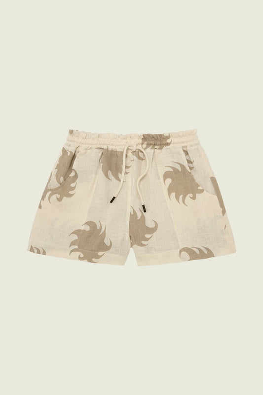 HAZEL EMBER DRIZZLE LINEN SHORTS