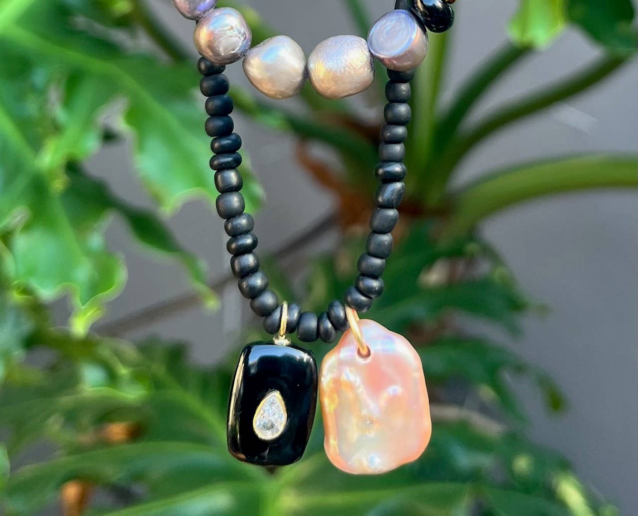 Heather Kahn - Pearl Noir Necklace