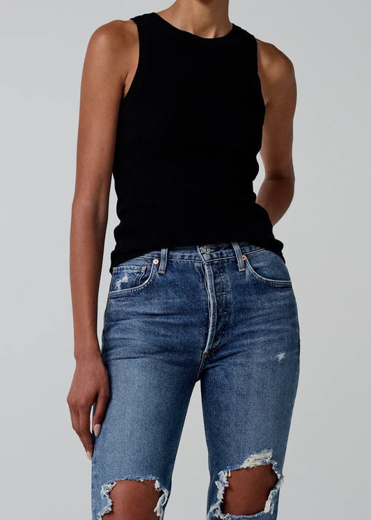 Isabel Rib Tank | Black